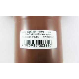 Inefa PVC-Rinnen-Ablaufstutzen NW 100/75 braun RAL 8024