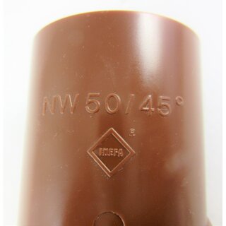 Inefa PVC-Rohrbogen DN 50 Winkel 45° baun RAL 8024