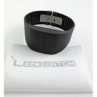 LED-Watch schwarz mit blauen LEDs