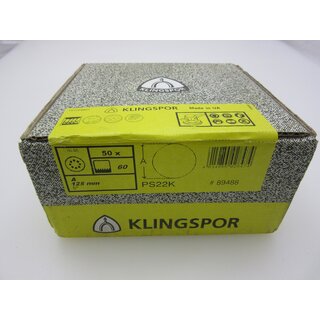 Klingspor Klett-Schleifscheiben 50 Stück PS 22 K Ø 125 mm K 60