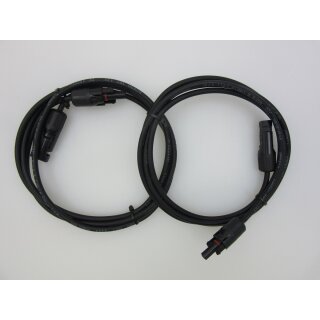 2 x 2 m Verlngerungskabel schwarz m. MC4 Stecker Solarkabel 4 mm f. Solarmodule