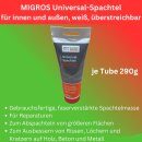 5 Tuben MIGROS Universal-Spachtel für innen und außen, weiß, überstreichbar 290g