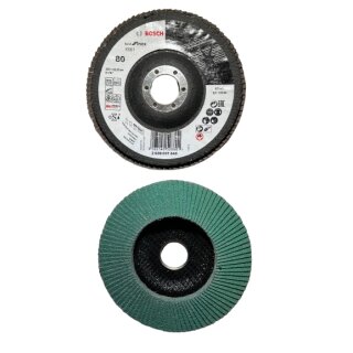 2 Stück Bosch Fächerschleifscheiben X581 Inox Ø 125 mm Korn 80
