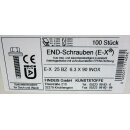 100 Stück INOX Edelstahl 6-Kant END-Schrauben E-X 25 BZ 6.3 x 90 mm